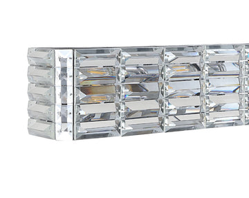 Evelyn Crystal Rectangle Iron/Crystal Glam Modern LED Vanity Light - JONATHAN Y